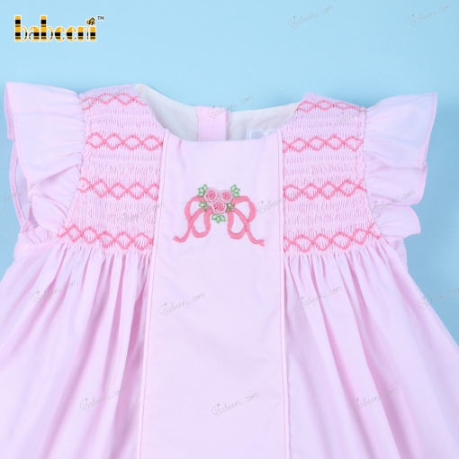  Dress With Flower Embroidery In Pink For Girl - BB3150